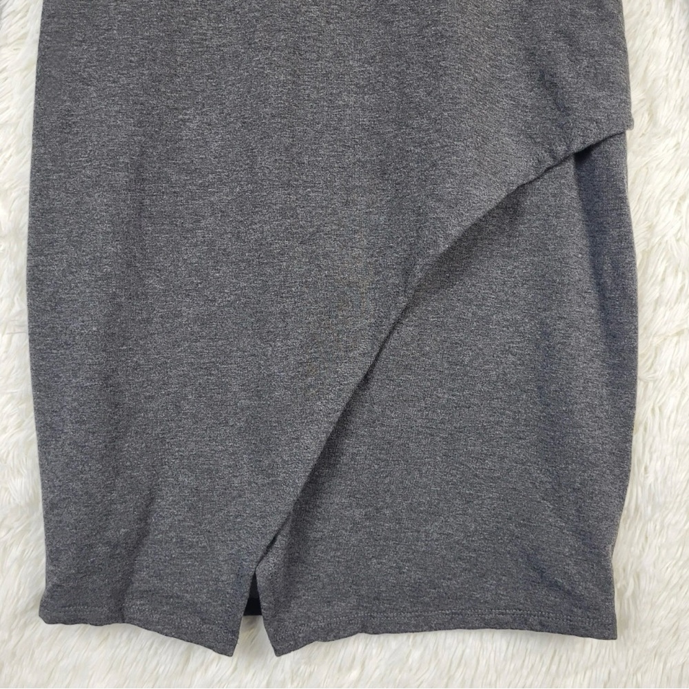 Stowaway Maternity Gray Long Sleeve Wrap Slit Dress Size S - Picture 3 of 8